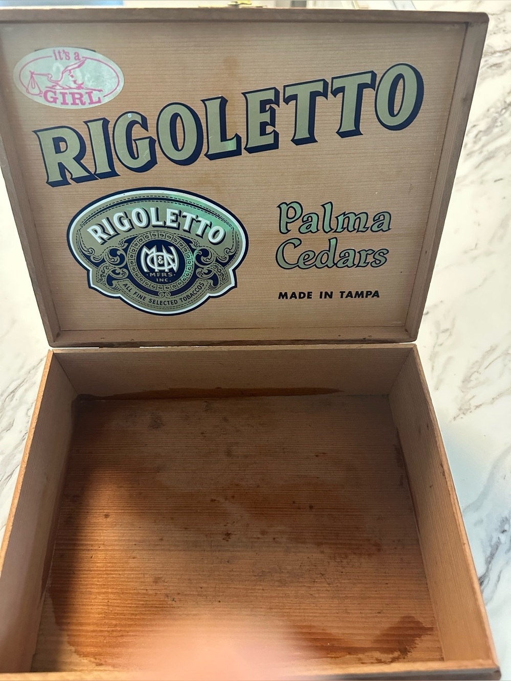 Rigoletto Palma Cedars Wooden cigar Box - Natural Wood